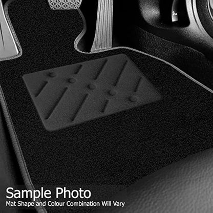 Car Mats FOR Volkswagen Tiguan 2008-2016 Black Carpet - Red Ribbed Trim - Black Rectangle Heel Pad [SAPP-1055]