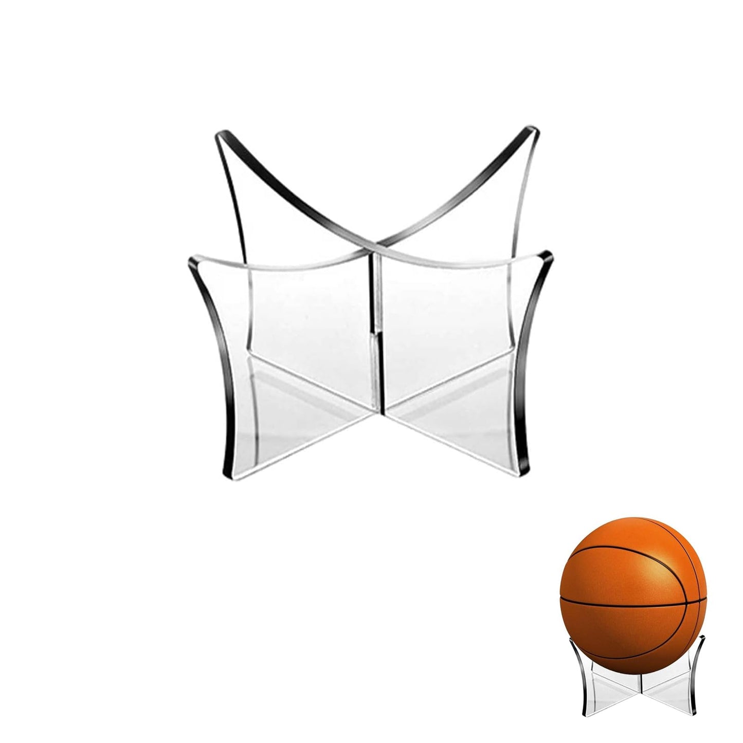 Yeenano Ball Stand,Football Stands Acrylic Baketball Football Display Stand, Volleyball Rugby Ball Sports Ball Storage Rack,Balls Holder for Football