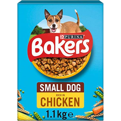 Bakers Small Dry Dog Food Chicken & Veg 1.1kg (Pack of 4)