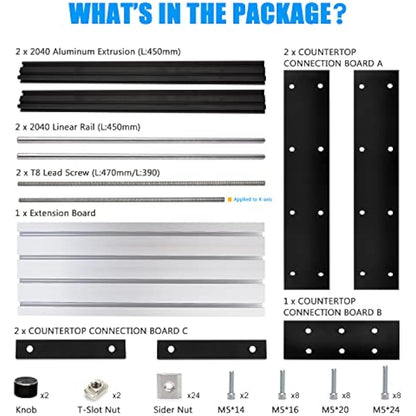 Daedalus 3018 CNC Upgrade Kit, for X-Axis Upgrade & Y-Axis Extension with Work Panel