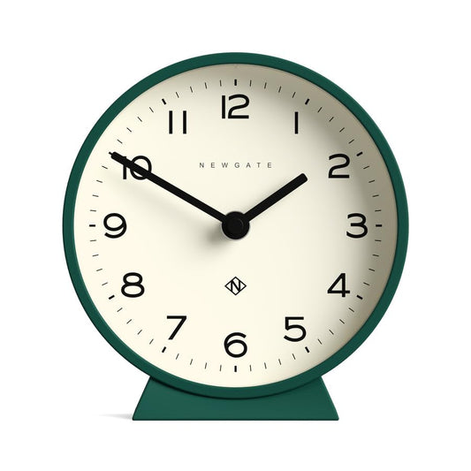 NEWGATE M Mantel Silent Sweep Mantel Clock - 'No Tick' - A Modern Mantelpiece Clock - Small Mantle Clock - Minimalist Dial - (Eden Green)