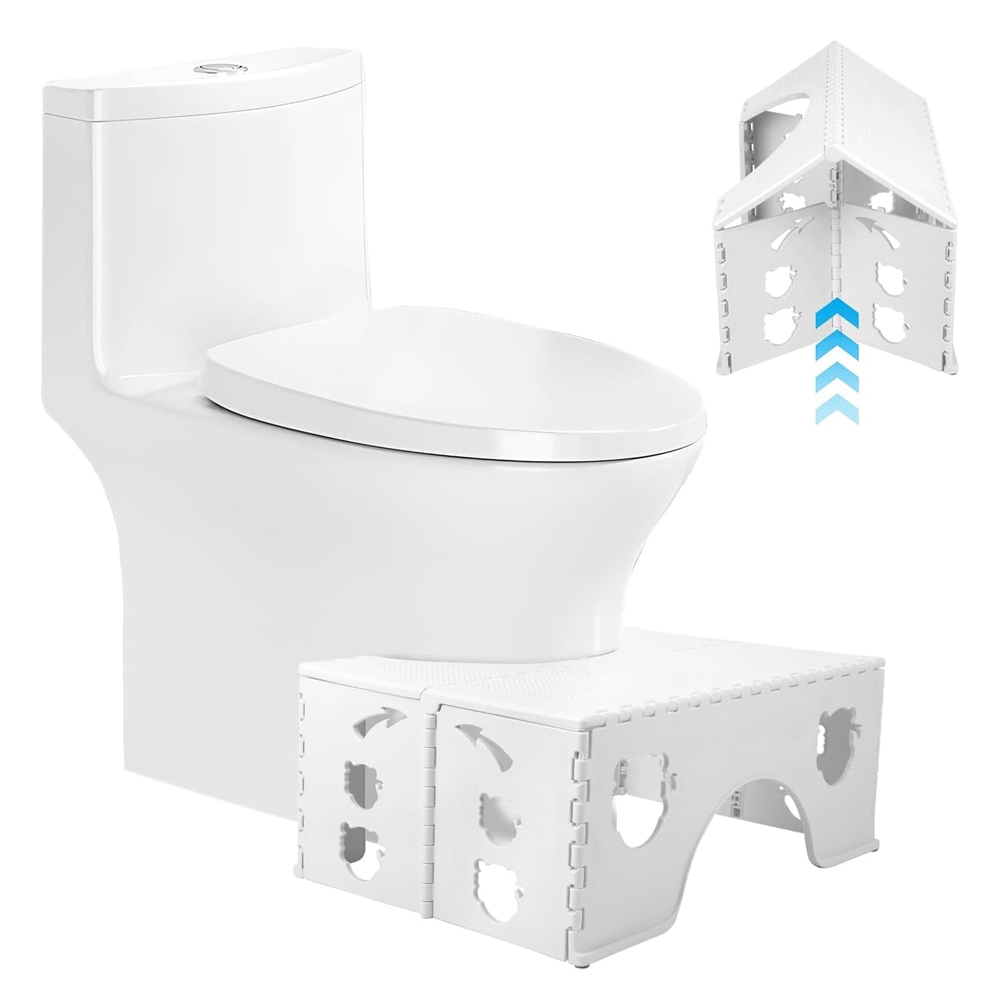 Foldable Toilet Stool for Adults And Kids,7 Inch Healthy Squatting Posture Toilet Poop Stool,Easy to Storage Anti-Slip Bathroom Step Stool
