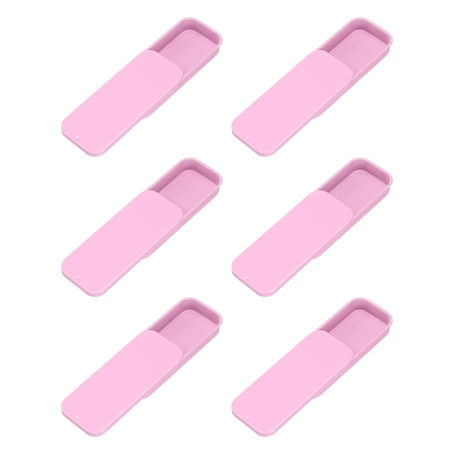 sourcing map 6Pcs Slide Top Tin Containers, Mini Metal Empty Tins Box with Sliding Lids, 3.1"x1.3"x0.4" Rectangular Storage Organizers for Lip Balm