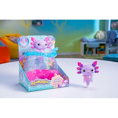 Animagic: Let's Glo Axolotl Bubble Reef | Portable Magic Bubble Aquarium | Also Includes 1 Let's Glo Axolotl | Interactive Electronic Pets | For Kids Aged 4+