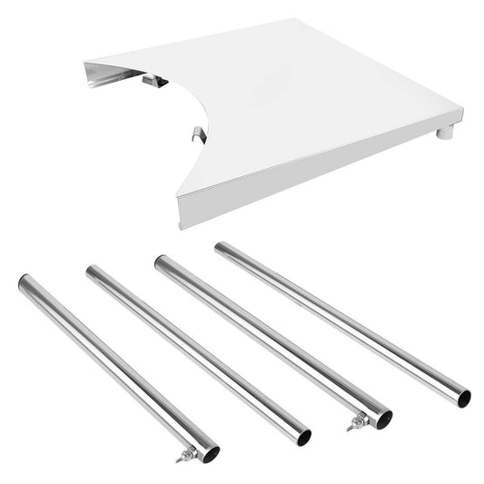 onlyfire Grill Side Table, Removabale Stainless Steel BBQ Work Table Fits All Weber 18", 22", 26" Charcoal Kettle Grills and Other Similar Size