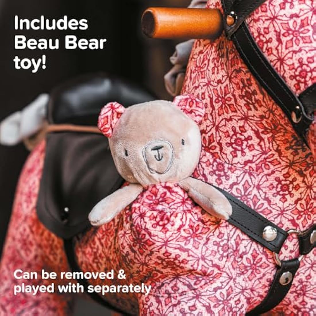 Little Bird Told Me - Cooper & Beau Rocking Horse for Baby/Toddler 9+ Months Unisex - Leatherette Saddle & Bridle, Solid Wooden Frame & Rockers, Removable Plush Toy - British Brand Since 2007