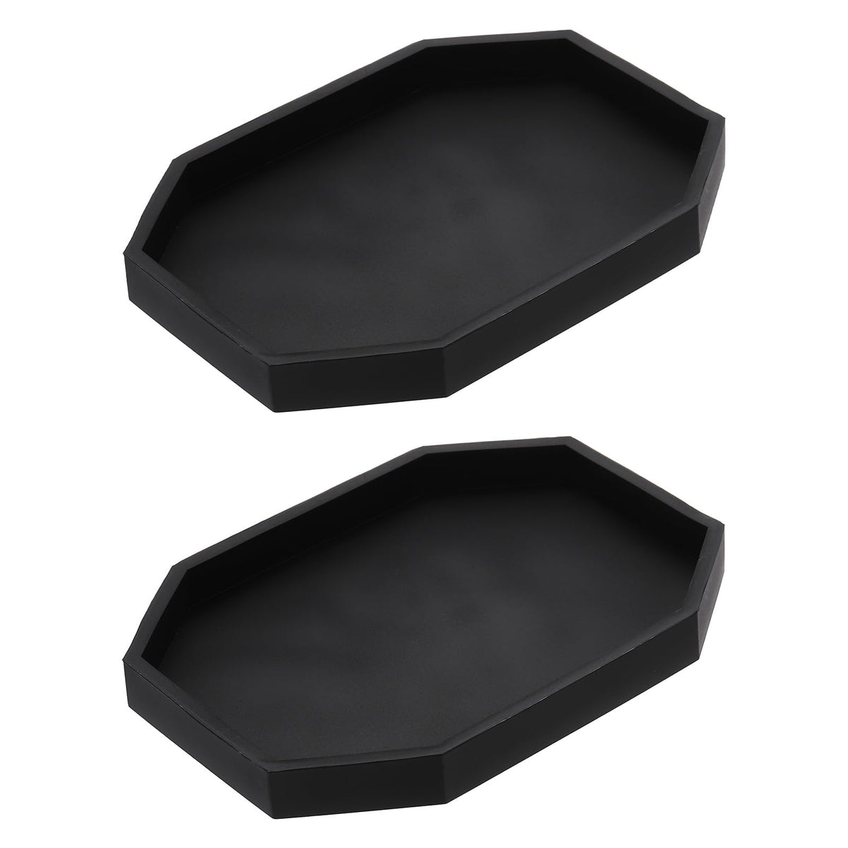sourcing map 2Pcs Bathroom Vanity Tray, 7.9" x 6" Octagon Silicone Soap Dispenser Trays