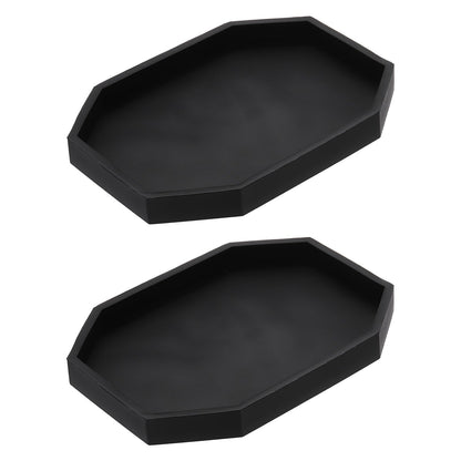 sourcing map 2Pcs Bathroom Vanity Tray, 7.9" x 6" Octagon Silicone Soap Dispenser Trays