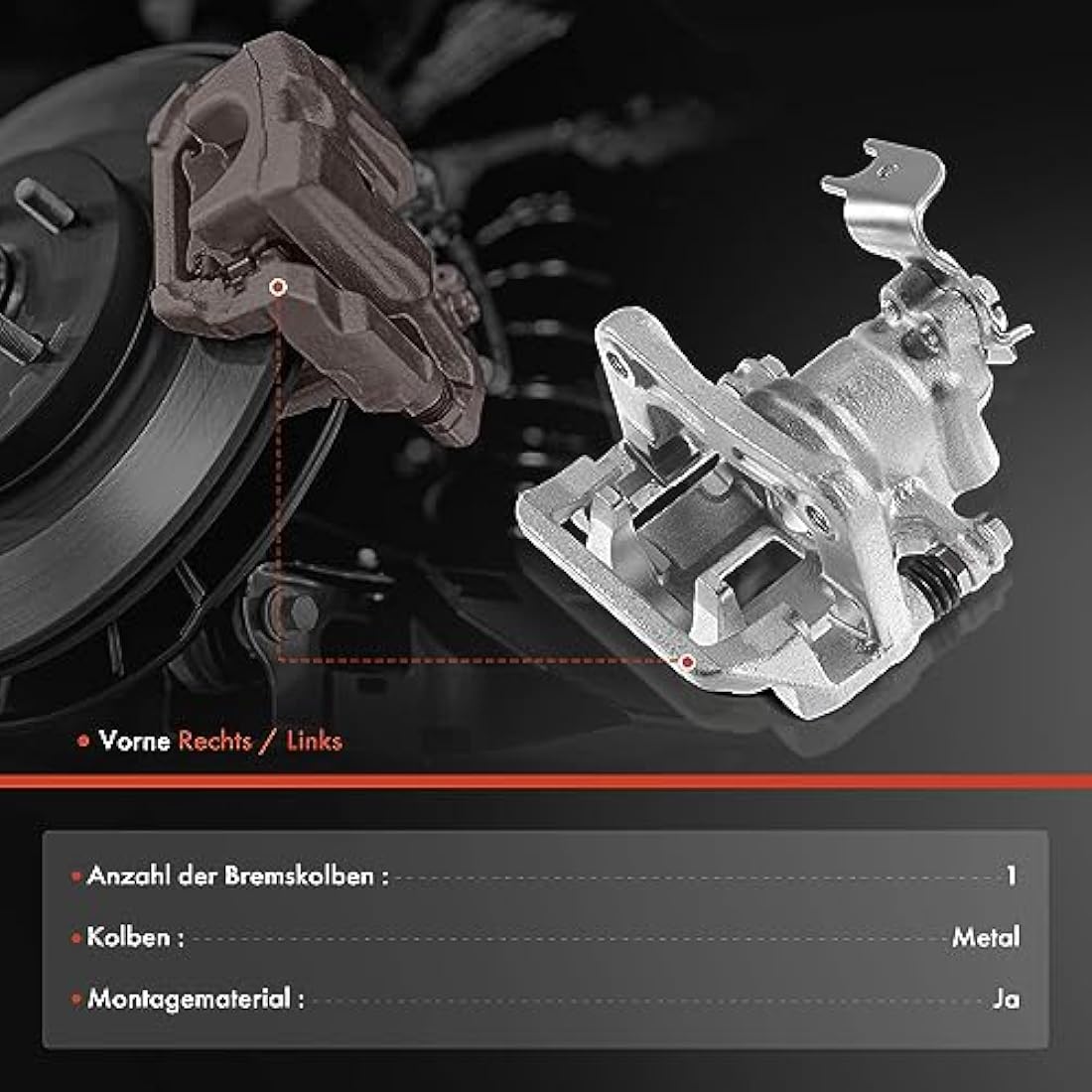 Frankberg Brake Caliper Disc Brake Rear Left Compatible with NV400 Bus Box Platform/Chassis Movano B Bus Box Master III Bus Box Replace# 344591