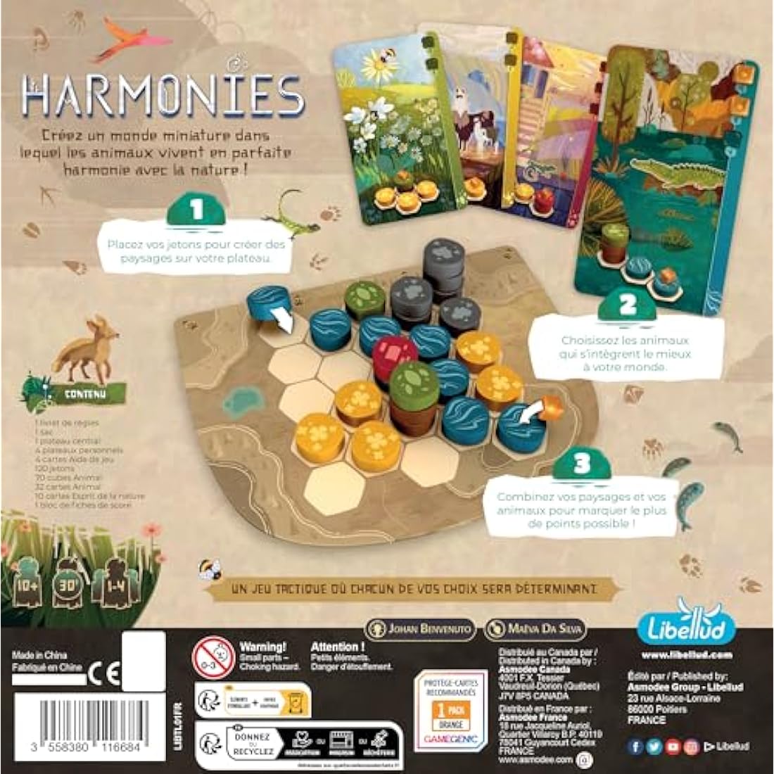 Libellud - Asmodee - Harmonies - Board Games - Family and Friends Games - Creation of Landscapes and Habitats for Animals - Strategy and Creativity - For Ages 10 and Above - French Version
