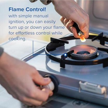 Campingaz Camping Kitchen 2 Camping Stove | 2 x 2000 Watts | 2-Burner Gas Stove with removable pan Supports | portable & compact