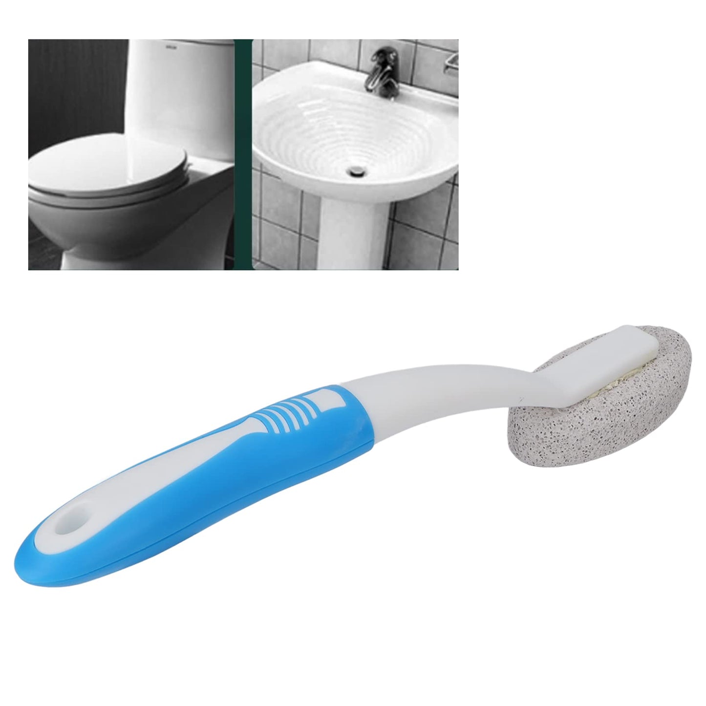 Pumice Stone Toilet Brush, Hard Water Remover, Bathroom Cleaner for Porcelain & Ceramic Surfaces, Suitable for Sink, Pool, Kitchen, and Toilet Bowl