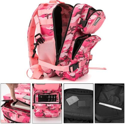 QT&QY Military Tactical Backpacks for Men Army Molle Daypack 25L/35L/45L Lage 3 Day Bug Out Bag Camping Hiking Rucksack with Bottle Holder