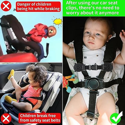 QOPAHI Car Seat Strap Anti Escape, Baby Harness Chest Clip Car Seat Safety Clip, Prevent Children/Kids Taking Their Arms Out of Child Car Seat/High Chairs/Strollers/Baby Reins2 Pack