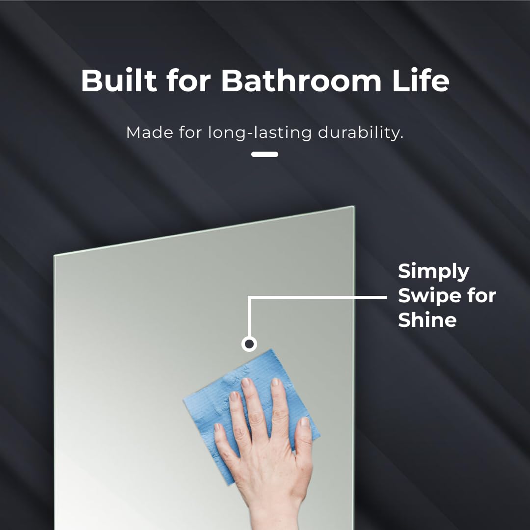iBathUK Storvue Wall Mounted Corner Bathroom Mirror Cabinet, Frameless Triangular Silver Mirror, Magnetic Catch, Modern Bathroom Storage