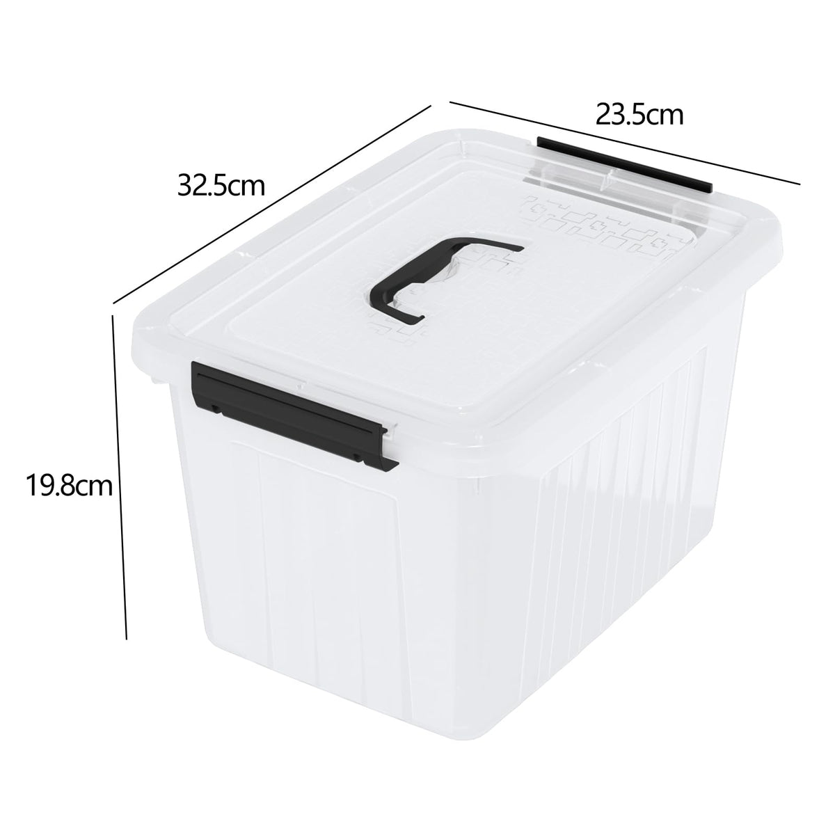 Dynko 4-pack 10 Liters Plastic Storage Boxes, Clear Boxes with Lids