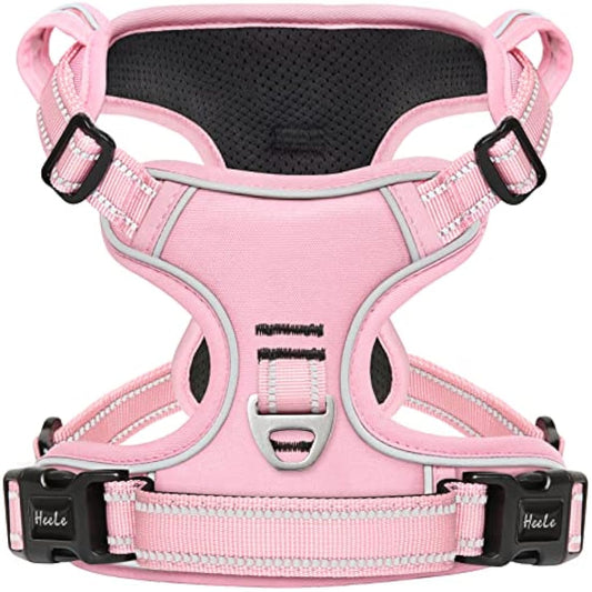 HEELE Dog Harness, Reflective, No-Pull, Pink, XL