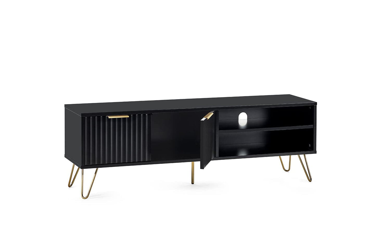 Julian Bowen Murano TV Unit for up to 65" TVs, Black - H50 x W150 x D40cm