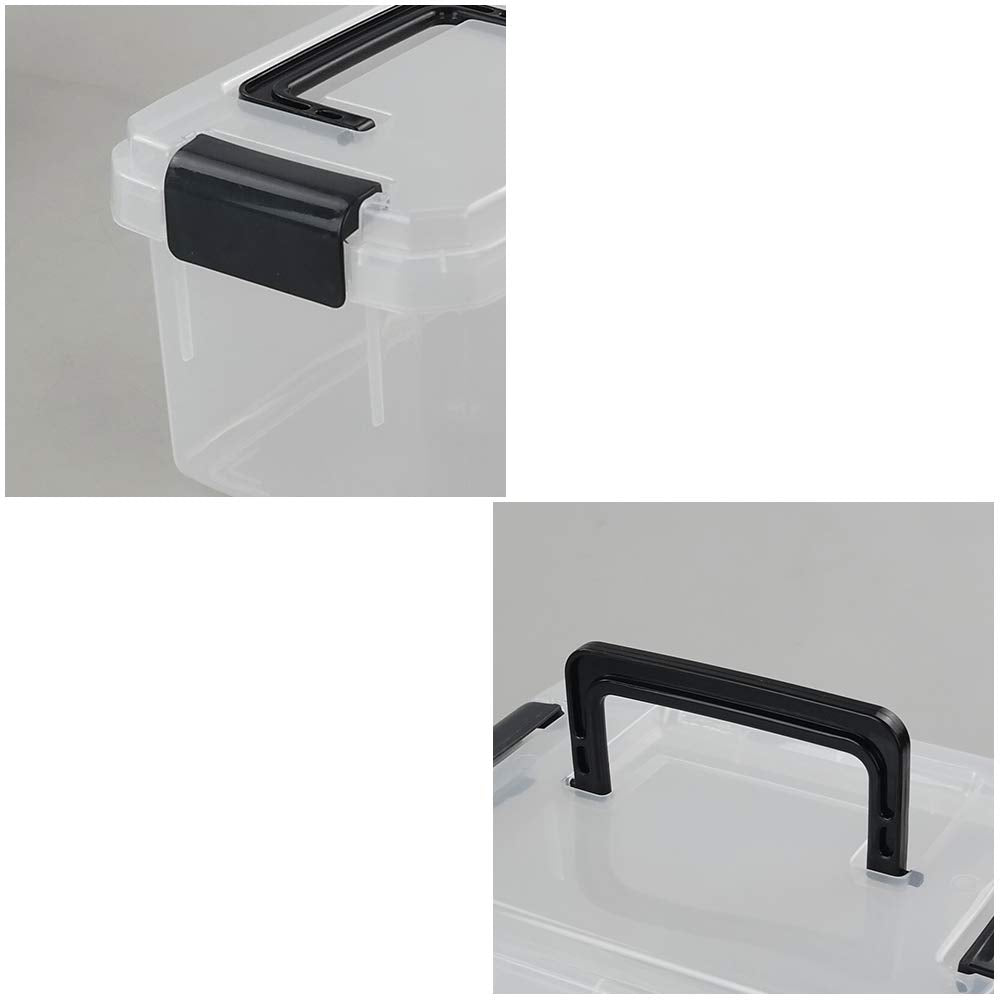 Dehouse 2 L Plastic Mini Storage Latch Box, 4 Packs Clear Storage Box, F