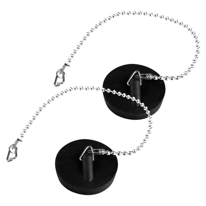GLADFRESIT 2PCS Kitchen Sink Plugs Sealing Strong with Chain Sink Plug Rubber Stopper for Washbasins Laundry Sinks Bathtubs Bathroom Accessories（4cm）