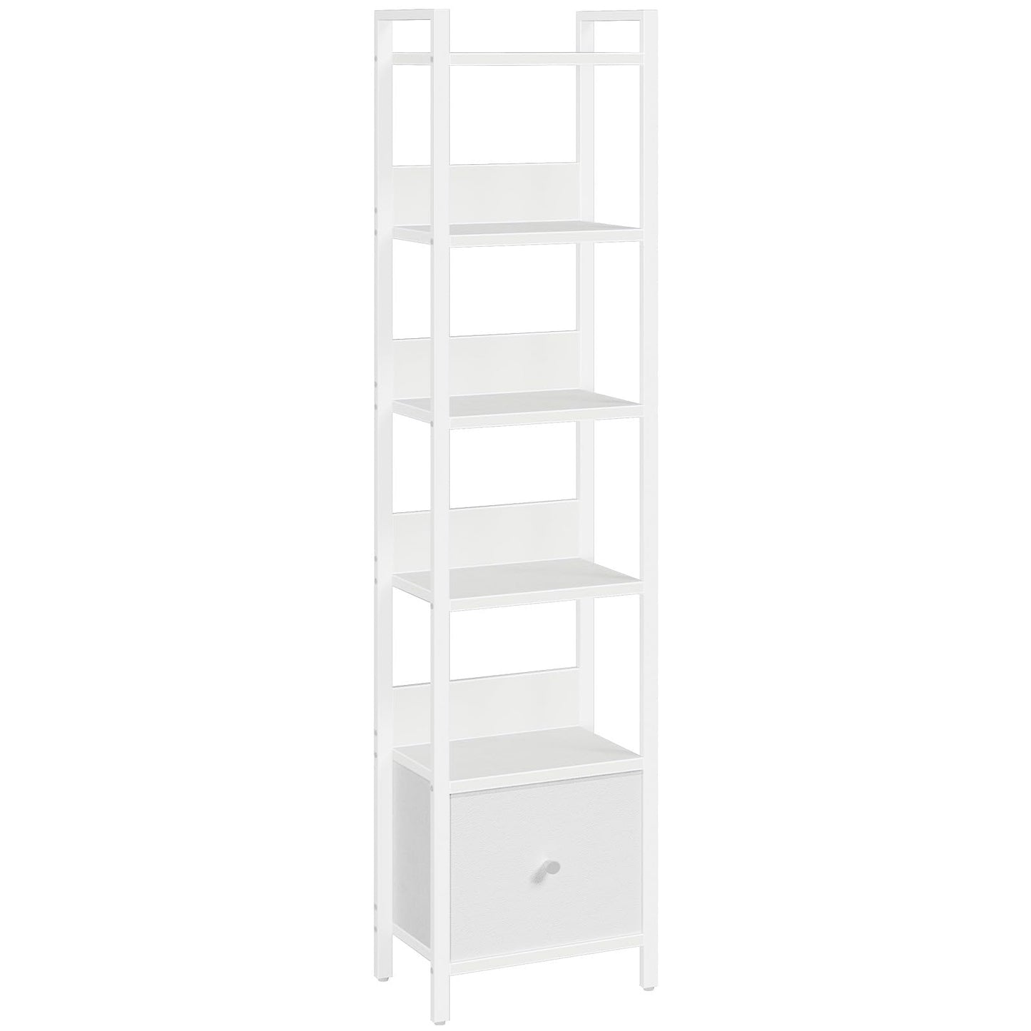 MAHANCRIS Bookshelf, 6-Tier Bookcase with Removable Drawer, Freestanding Book Shelf for Small Space, Storage Shelf Organizer, for Living Room