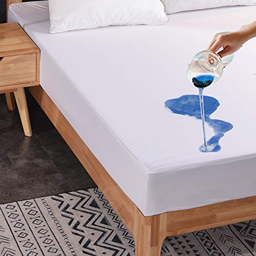 Waterproof Mattress Protector 80x200 cm Waterproof Breathable Mattress Cover with Elastic Band Fitted Sheet, 30 cm Deep (80x200cm)