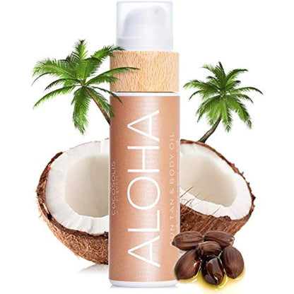 COCOSOLIS Aloha Tanning Accelerator with Vitamin E, Cocoa Butter - Organic Tanning Oil & Body Lotion with 6 Precious Oils (110)