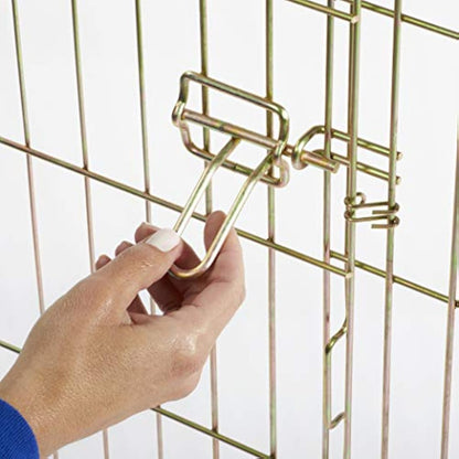 MidWest Homes for Pets Folding Metal Dog Exercise Pen and Pet Playpen with Door, Includes Grounding Stakes and Provides 1.5 Meters of Play Space, 122 cm Tall, Gold Zinc, 548-48
