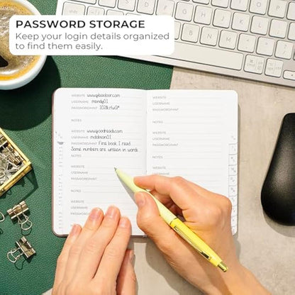 Clever Fox Password Book 2nd Edition Small – Pocket Password Keeper with Laminated Alphabetical Tabs – Internet Address Notebook & Login Details Organizer Journal – 8.9x14.2cm (Rose Gold)