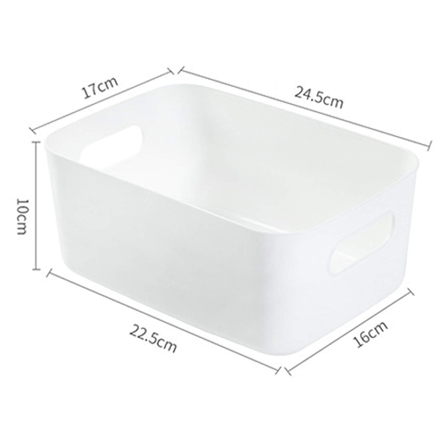 JMYDecor Storage Boxes,Rectangular Box, Set of 3 Plastic Studio Baskets Organiser For Kitchen, Home, Office Bathroom