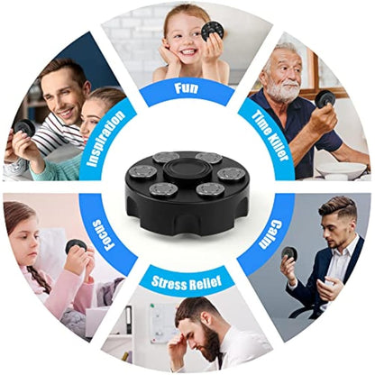 Metal Fidget Spinner Toy for Adults Kids, Cool Alloy Fidget Hand Finger Spinner Cube Toy, Sensory Fidget Gyro Spinning Desk Toys Gifts for Party FavorsBlack