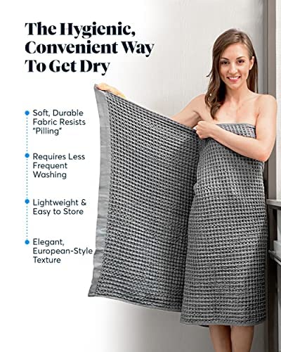 Sutera Silverthread Supima Cotton Waffle Hand Towel, Grey