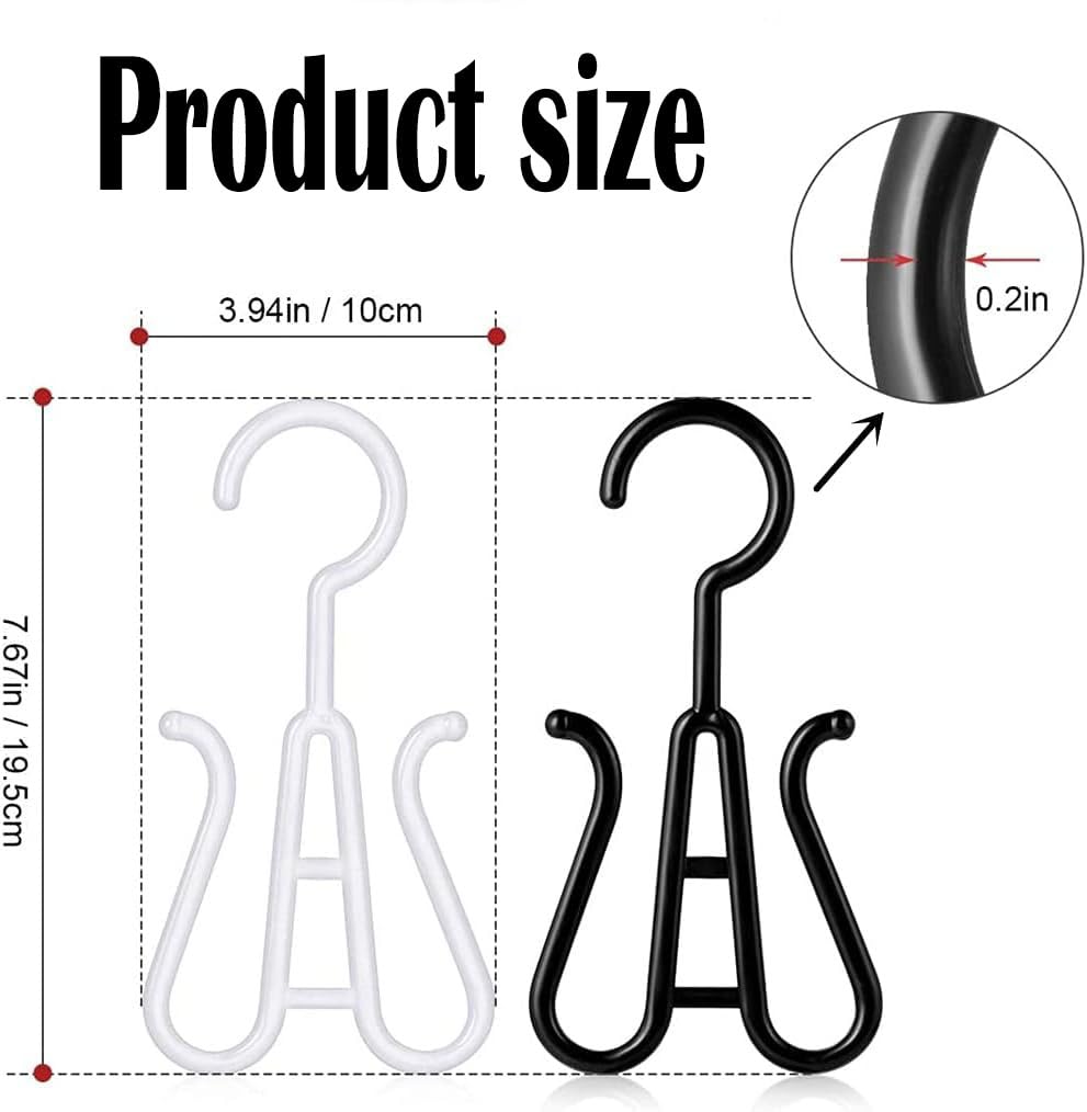 FIBOUND 8 Pieces Double Plastic Shoe Hangers, Plastic Slippers Display, Slipper Display, Suitable for Shoe Shops and Household Use White, Black