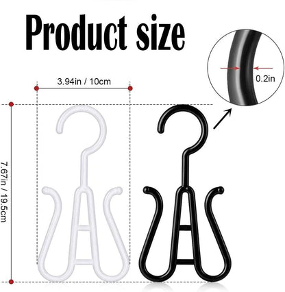 FIBOUND 8 Pieces Double Plastic Shoe Hangers, Plastic Slippers Display, Slipper Display, Suitable for Shoe Shops and Household Use White, Black