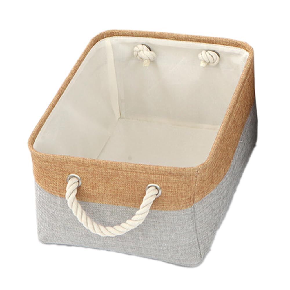 Anevous Storage Box 36 x 26 x 16 cm, Foldable Storage Basket, Fabric Storage Baskets with Cotton Rope, Fabric Boxes Storage for Toys, Shelves