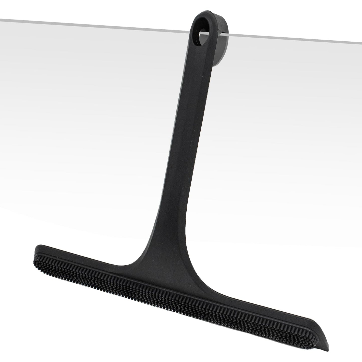 Shower Squeegee For Glass Doors With Built-In Hook All-In-One Silicone Squeegee Rubber Screen Wiper For Window Bathroom Cleaner Scraper Showers