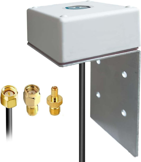 Maswell 4G LTE 5G NR Puck Antenna Outdoor, 1x Cable for 1x LTE Port Router | 5 dBi 700-6000 MHz with WiFi 6 | UV stabilized and Waterproof | SMA-Male,
