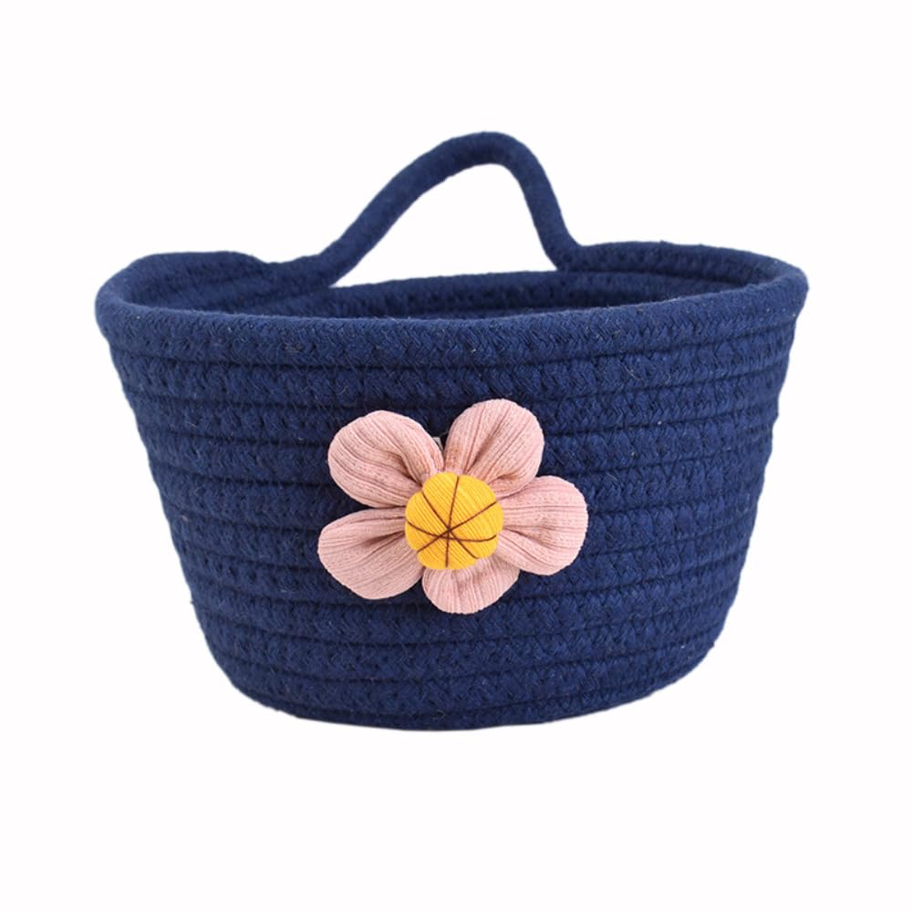 Anevous Cotton Rope Storage Basket, Woven Storage Baskets with Handles, Decorative Basket Organiser, Cotton Basket for Children's Room, Office