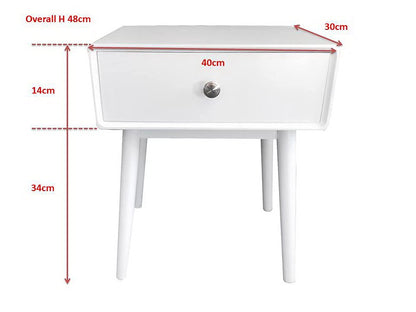 ASPECT Niva Bedside Table With One Drawer White