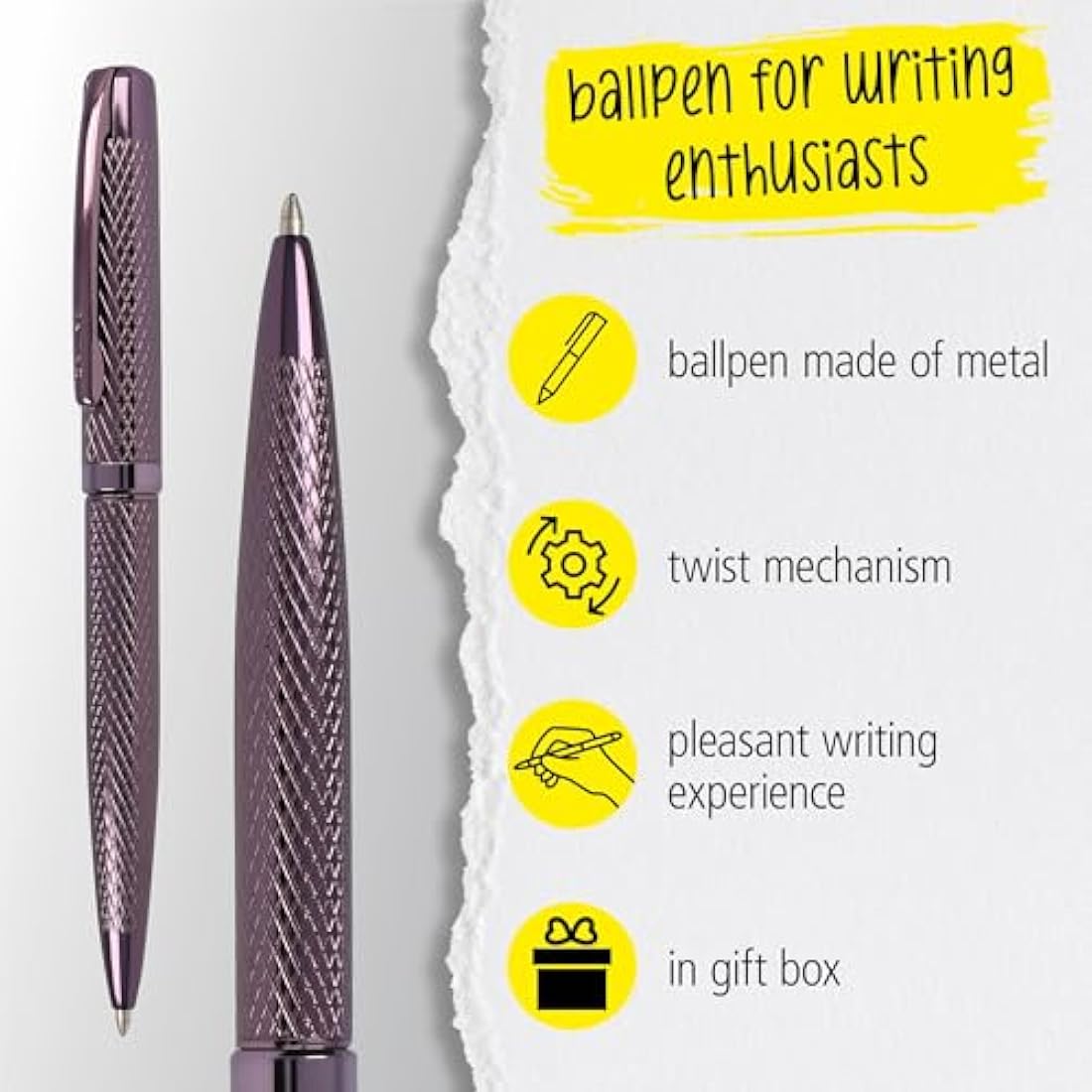 Online Set Eleganza Fountain Pen & Ballpen & Leather Case I Colour: Bordeaux I Nib Size M I Metal Clip I Retractable Biro I Fountain-Pen for Standard Ink Cartridges Or Converter I In Gift Box