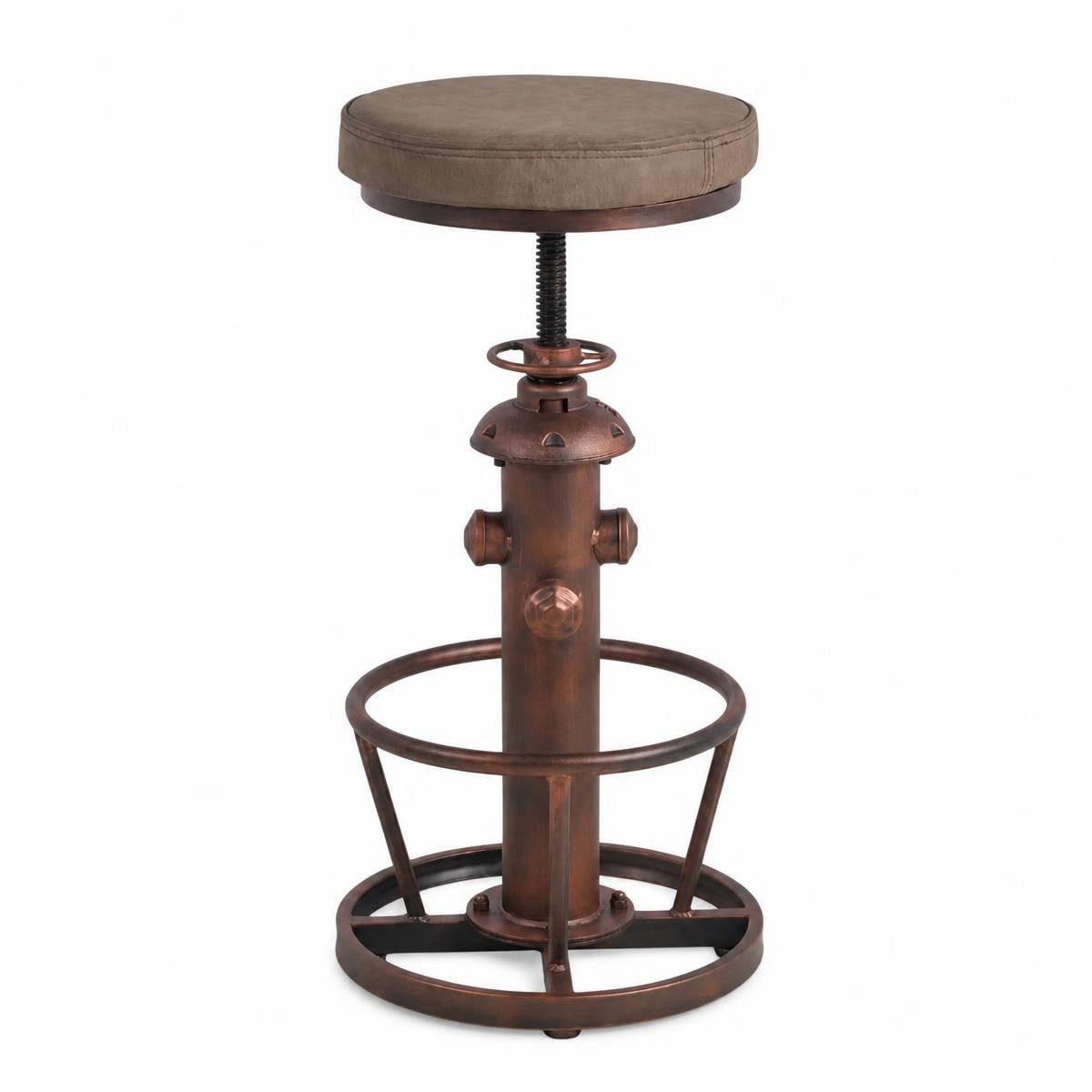 BOKKOLIK Vintage Swivel Bar Stools-Industrial Counter Height Chairs-Kitchen Dining Office-Soft Pu Top Adjustable 25-31inch