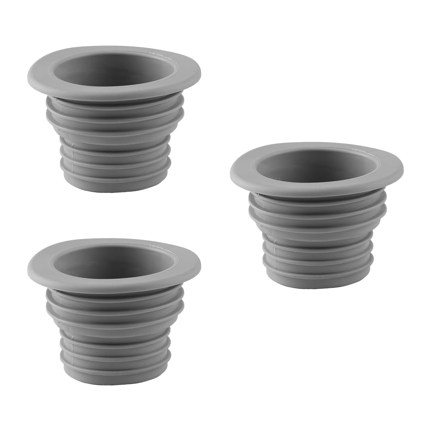 Bojueshaw 3pcs Universal Silicone Drain Plugs,Anti-Odor Flexible Pipe Seal Rings for Washing Machine,Bathtub & Kitchen Sink(Grey)