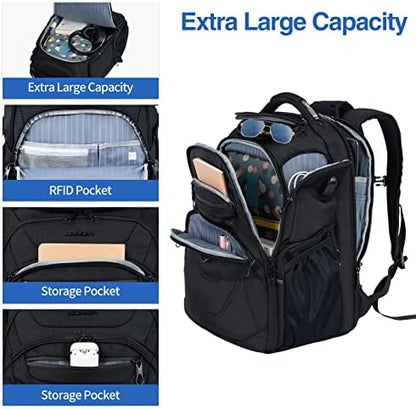 KROSER Travel Laptop Backpack 17.3 Inch XL TSA Computer Backpack Water-Repellent College Daypack Business Backpack with RFID Pockets & USB Port for Men/Women