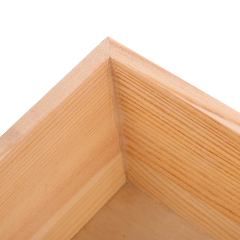 MUCKLILY Wooden Storage Box No Lid Small Organizer Box for Home Office Craft Storage Container Plain Wooden for Desktop Jewelry Display 15.75 X 3.94