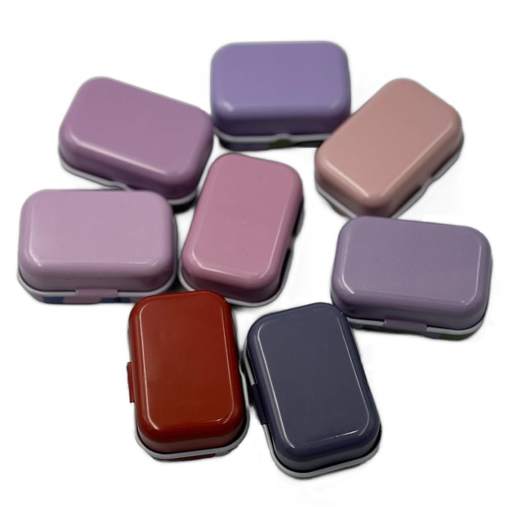 CCUUHJ 8 Pack Tins Container Rectangular Small Tin Box Metal Empty Hinged Tins Empty Tins Basic Necessities Tins for Candies Jewelry,6X4X2.5 CM