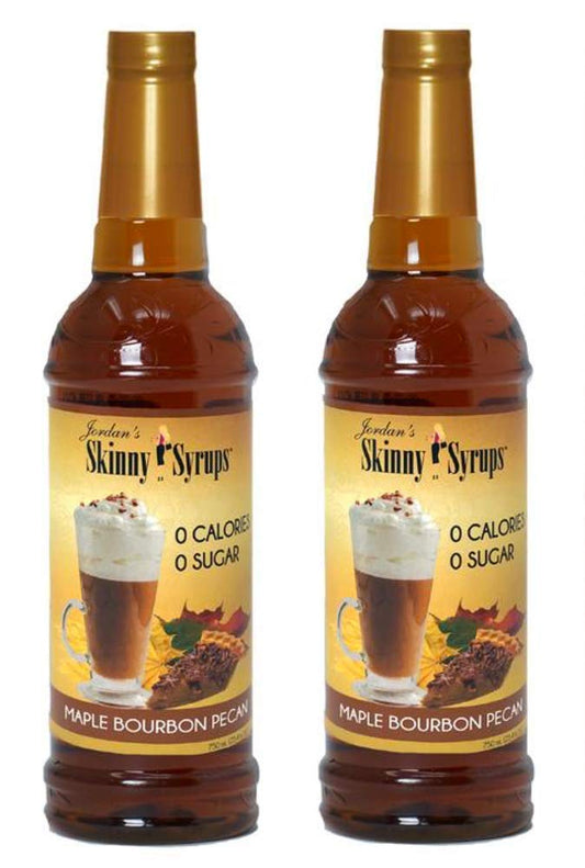 Jordans Skinny Traditional Sugar Free Syrups 750 ml 2 Bottles (Maple Bourbon Pecan)