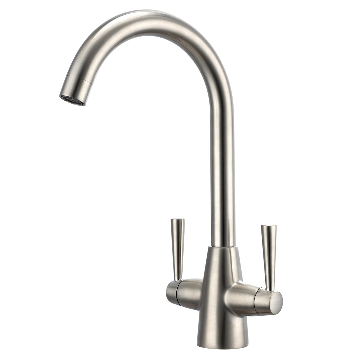 Peppermint Kitchen Taps Mixer Brushed Nickel Kitchen Tap Dual Lever Brushed Steel Mixer Taps for Kitchens Sink 1 Hole Streamlined Vintage Stainless