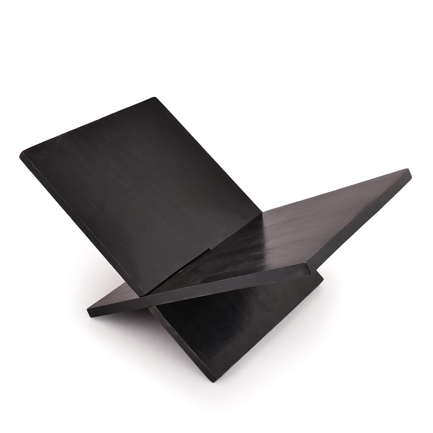 Indus Lifespace Book Stands Mango Wood Cross Frame Black Wooden Book Holder, for Magazine, Art Book, Cook Book, Bible, Quran (11" x 10" x 0.75")