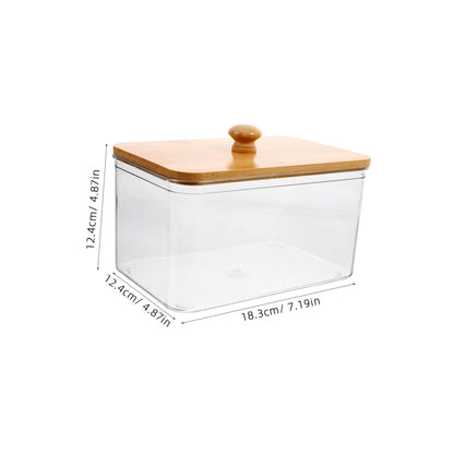 LOLIPPYY Clear Laundry Sheet Holder with Lid Pet Laundry Pod Container for Dryer Sheets Powder and Accessories Transparent Organizer for Room Storage