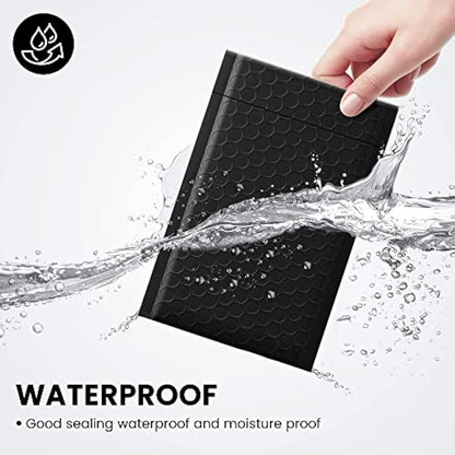 Switory Padded Envelopes A6 Bubble Mailers Packaging Bags 100pcs 4X8In Poly Bubble Mailers,Black Small Envelopes Bubble Envelopes,Bubble Lined Wrap Poly Mailers Bags for Shipping Mailing